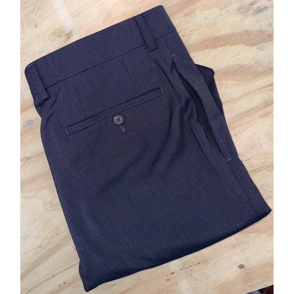 Ralph Ralph Lauren Dress Pants Mens 32x32 Gray Polyester Stretch Flat Front